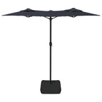 Ombrellone a Doppia Testa con LED Nero 316x145 cm