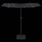 Ombrellone a Doppia Testa con LED Nero 316x145 cm