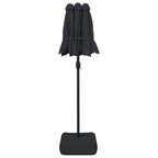 Ombrellone a Doppia Testa con LED Nero 316x145 cm