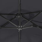 Ombrellone a Doppia Testa con LED Nero 316x145 cm