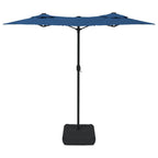 Ombrellone a Doppia Testa con LED Azzurro 316x145 cm