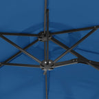 Ombrellone a Doppia Testa con LED Azzurro 316x145 cm