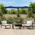 Ombrellone a Doppia Testa con LED Azzurro 316x145 cm