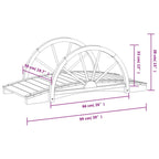 Ponte Giardino con Mezza Ruota 99x50x38 cm Legno Massello Abete