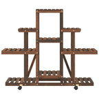 Portafiori con Ruote 110x25x101 cm in Legno Massello di Abete