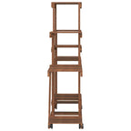 Portafiori con Ruote 110x25x101 cm in Legno Massello di Abete