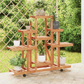Portafiori con Ruote 110x25x101 cm in Legno Massello di Abete