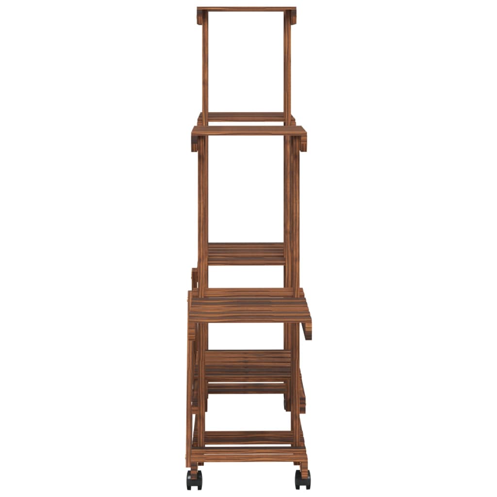 Portafiori con Ruote 95x25x101 cm in Legno Massello di Abete