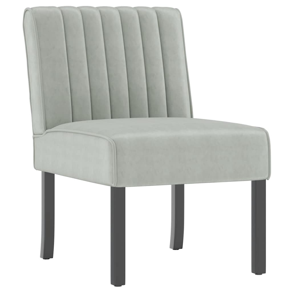 Sedia Pantofola Grigio Chiaro in Velluto
