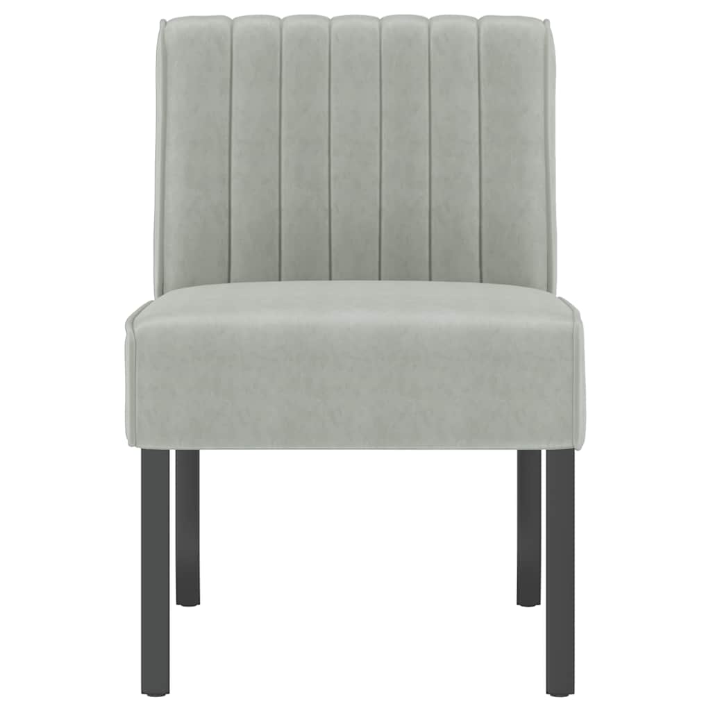 Sedia Pantofola Grigio Chiaro in Velluto