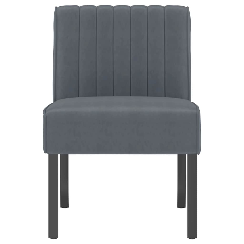 Sedia Pantofola Grigio Scuro in Velluto