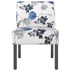 Sedia Pantofola in Tessuto Fiori Blu