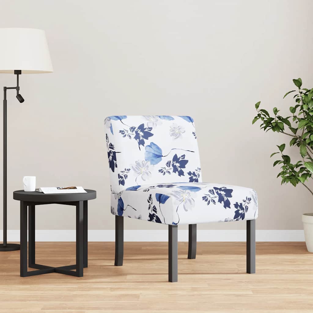 Sedia Pantofola in Tessuto Fiori Blu
