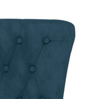 Sedia con Schienale Alto Design con Bottoni in Velluto Blu