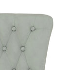 Sedia Schienale Alto Design con Bottoni Velluto Grigio Chiaro