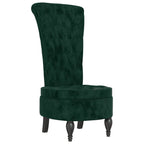 Sedia Schienale Alto Design con Bottoni in Velluto Verde Scuro