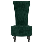 Sedia Schienale Alto Design con Bottoni in Velluto Verde Scuro