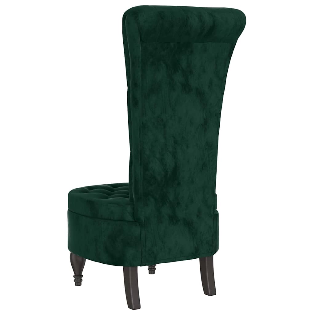 Sedia Schienale Alto Design con Bottoni in Velluto Verde Scuro