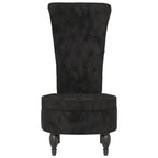 Sedia con Schienale Alto Design con Bottoni in Velluto Nero