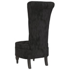 Sedia con Schienale Alto Design con Bottoni in Velluto Nero