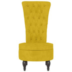 Sedia con Schienale Alto Design con Bottoni in Velluto Giallo