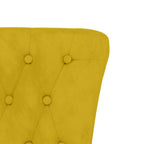 Sedia con Schienale Alto Design con Bottoni in Velluto Giallo
