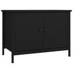 Mobile Porta TV con Ante Nero 60x35x45 cm in Legno Multistrato
