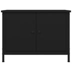Mobile Porta TV con Ante Nero 60x35x45 cm in Legno Multistrato