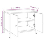 Mobile Porta TV con Ante Nero 60x35x45 cm in Legno Multistrato