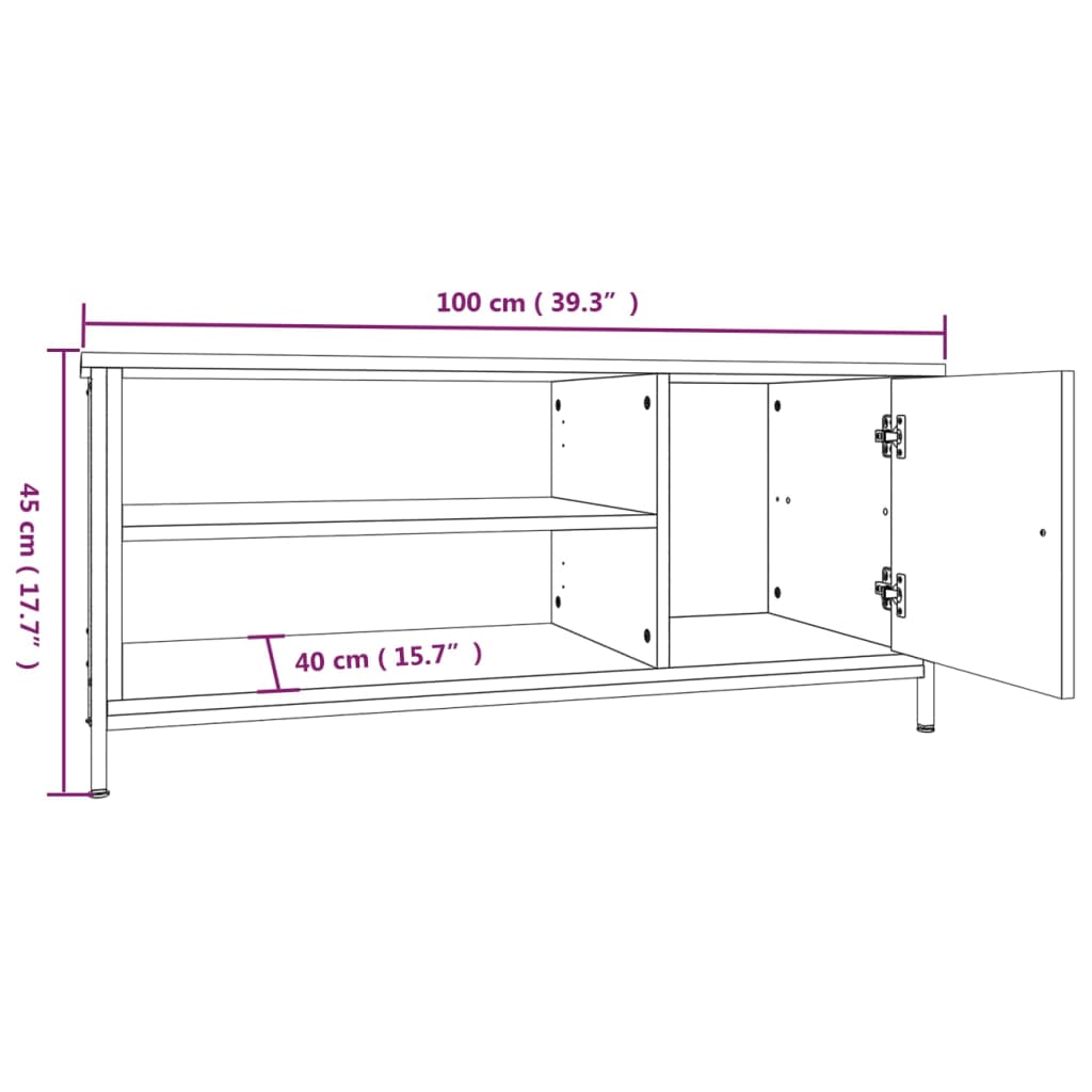 Mobile Porta TV Rovere Sonoma 100x40x45 cm in Legno Multistrato