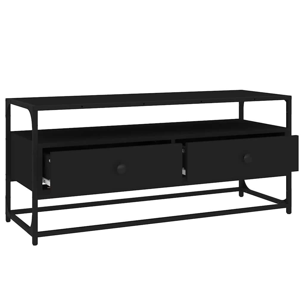 Mobile Porta TV Nero 100x35x45 cm in Legno Multistrato