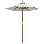 Ombrellone da Giardino con Palo in Legno Sabbia 196x231 cm