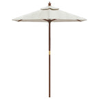 Ombrellone da Giardino con Palo in Legno Sabbia 196x231 cm