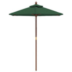 Ombrellone da Giardino con Palo in Legno Verde 196x231 cm