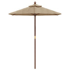 Ombrellone da Giardino con Palo in Legno Tortora 196x231 cm