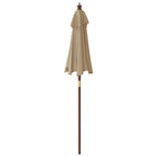Ombrellone da Giardino con Palo in Legno Tortora 196x231 cm