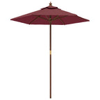 Ombrellone da Giardino con Palo in Legno Bordeaux 196x231 cm