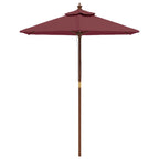 Ombrellone da Giardino con Palo in Legno Bordeaux 196x231 cm