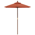 Ombrellone da Giardino con Palo in Legno Terracotta 196x231 cm
