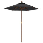 Ombrellone da Giardino con Palo in Legno Nero 196x231 cm
