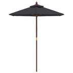 Ombrellone da Giardino con Palo in Legno Nero 196x231 cm