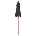 Ombrellone da Giardino con Palo in Legno Nero 196x231 cm