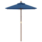 Ombrellone da Giardino con Palo in Legno Azzurro 196x231 cm