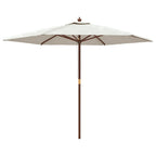 Ombrellone da Giardino con Palo in Legno Sabbia 299x240 cm