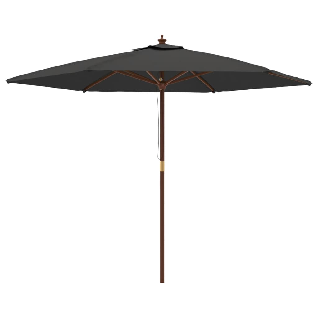 Ombrellone da Giardino con Palo in Legno Antracite 299x240 cm