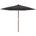Ombrellone da Giardino con Palo in Legno Antracite 299x240 cm