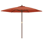 Ombrellone da Giardino con Palo in Legno Terracotta 299x240 cm