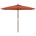 Ombrellone da Giardino con Palo in Legno Terracotta 299x240 cm