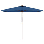 Ombrellone da Giardino con Palo in Legno Azzurro 299x240 cm