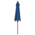 Ombrellone da Giardino con Palo in Legno Azzurro 299x240 cm
